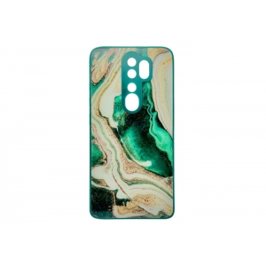 Чехол Marble Glass Зеленый для Xiaomi Redmi Note 13 5G